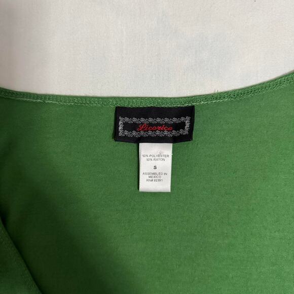 licorice green ruffle hem mini dress y2k retro summer casual - Picture 4 of 5